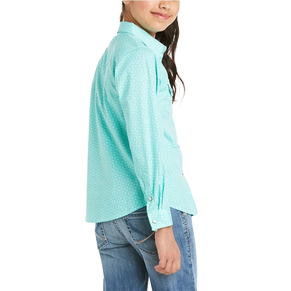 Ariat Girls REAL Cypress Waterfall Shirt Size Large - Picture 2 of 10